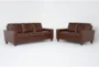 Hudson Leather 2 Piece Sofa & Loveseat Set - Signature