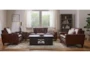 Hudson Leather 3 Piece Living Room Set - Room
