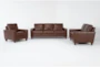 Hudson Leather 3 Piece Living Room Set - Signature