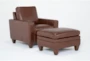 Hudson Leather 2 Piece Chair & Ottoman Set - Signature