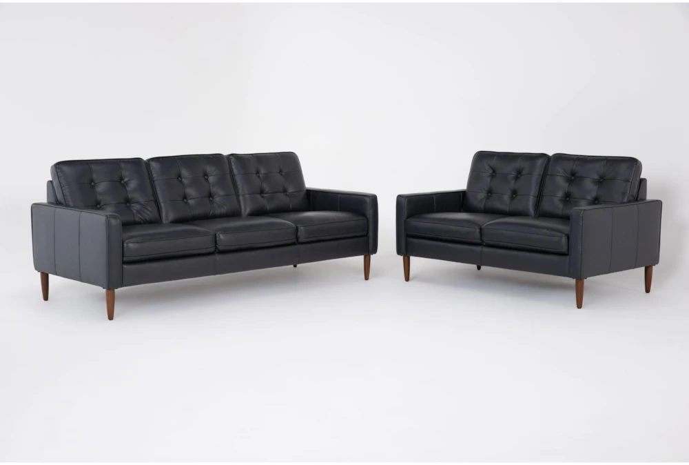 Grayson Leather 2 Piece Sofa & Loveseat Set