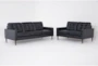 Grayson Leather 2 Piece Sofa & Loveseat Set - Signature