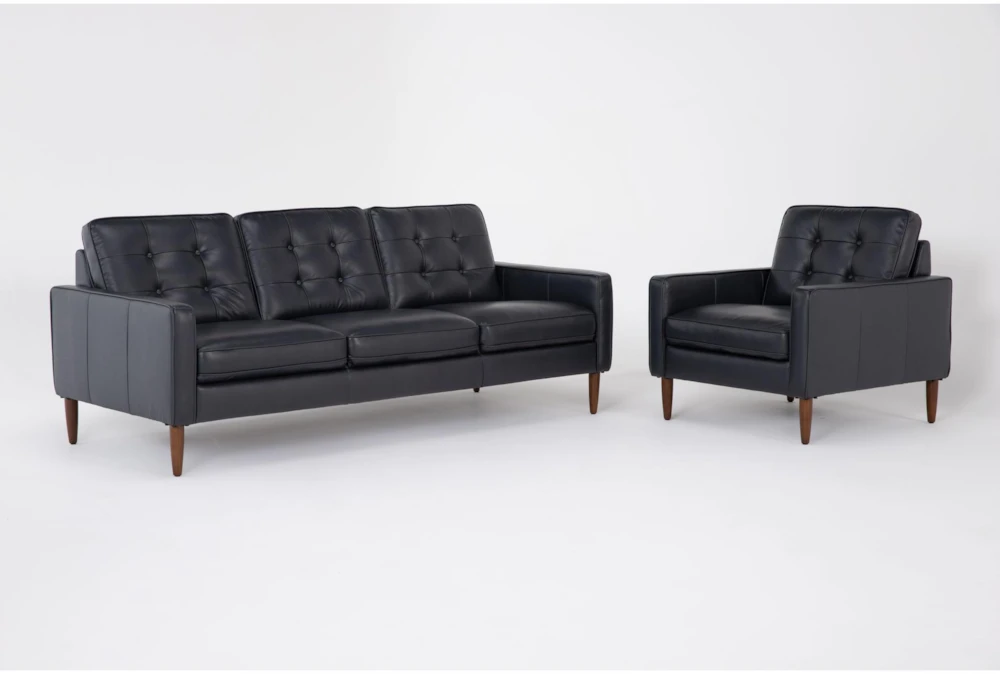 Grayson Leather 2 Piece Sofa & Chair Set