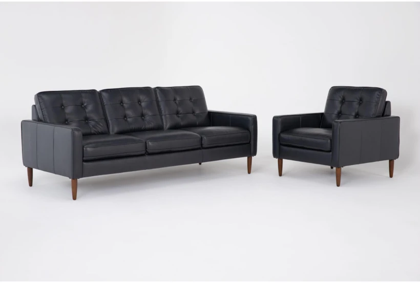 Grayson Leather 2 Piece Sofa & Chair Set - 360