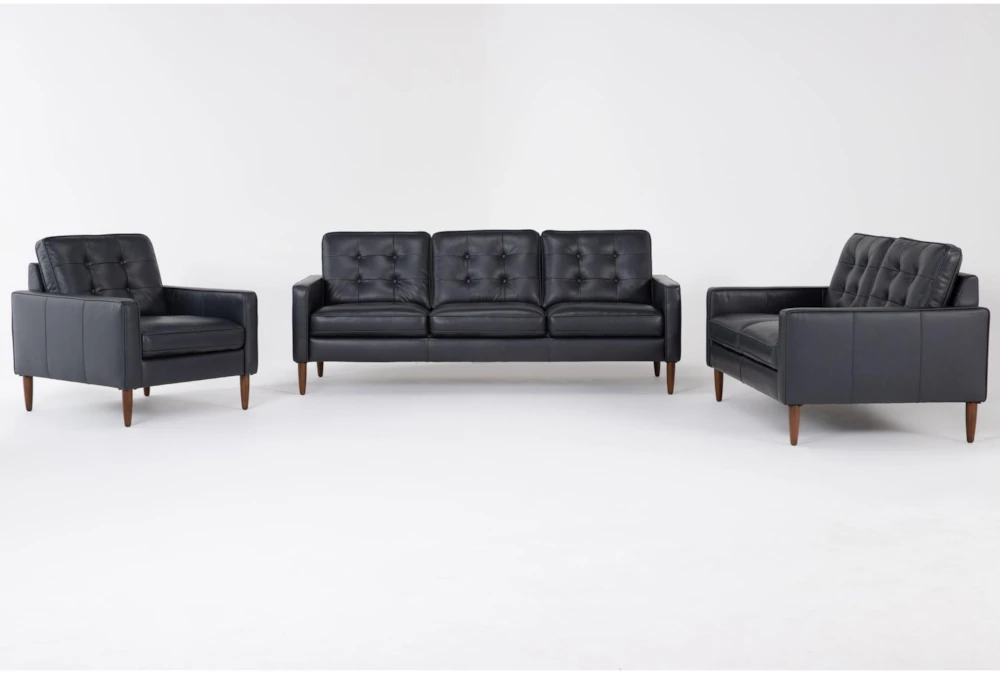 Grayson Leather 3 Piece Living Room Set