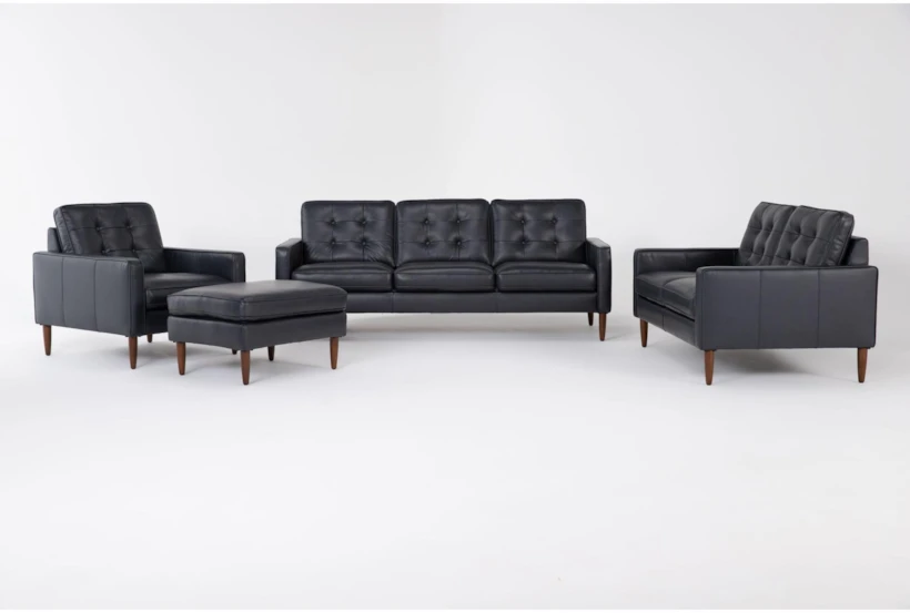 Grayson Leather 4 Piece Living Room Set - 360