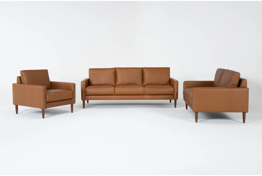 Ian Leather 3 Piece Living Room Set