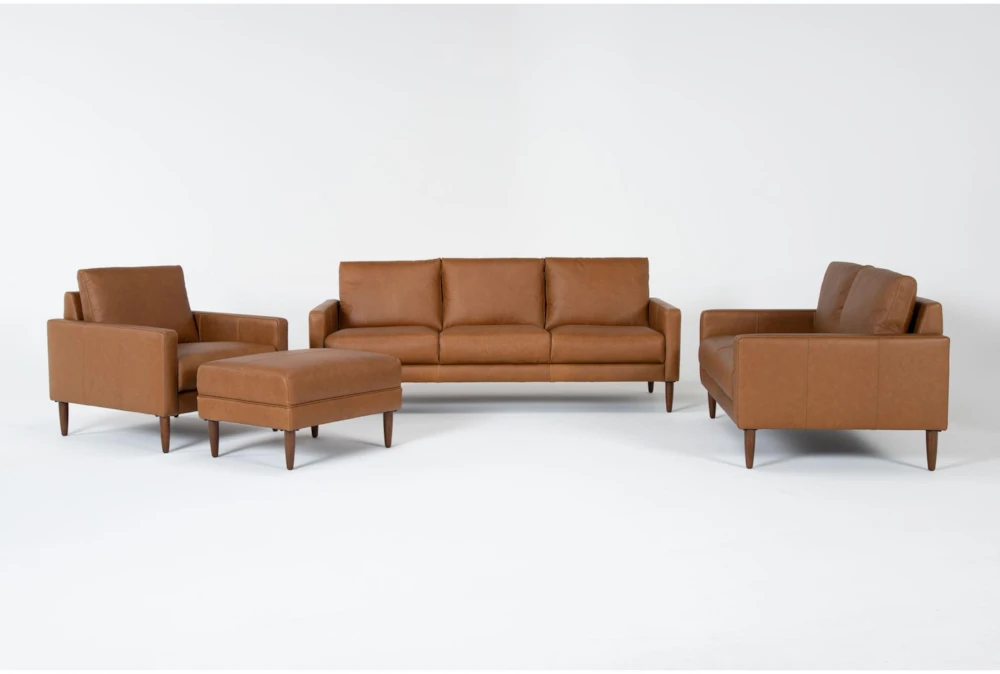 Ian Leather 4 Piece Living Room Set