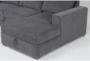 Sebastian Slate 111" 2 Piece Convertible Sleeper Sectional with Right Arm Facing Storage Chaise - Detail