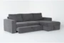 Sebastian Slate 111" 2 Piece Convertible Sleeper Sectional with Right Arm Facing Storage Chaise - Side