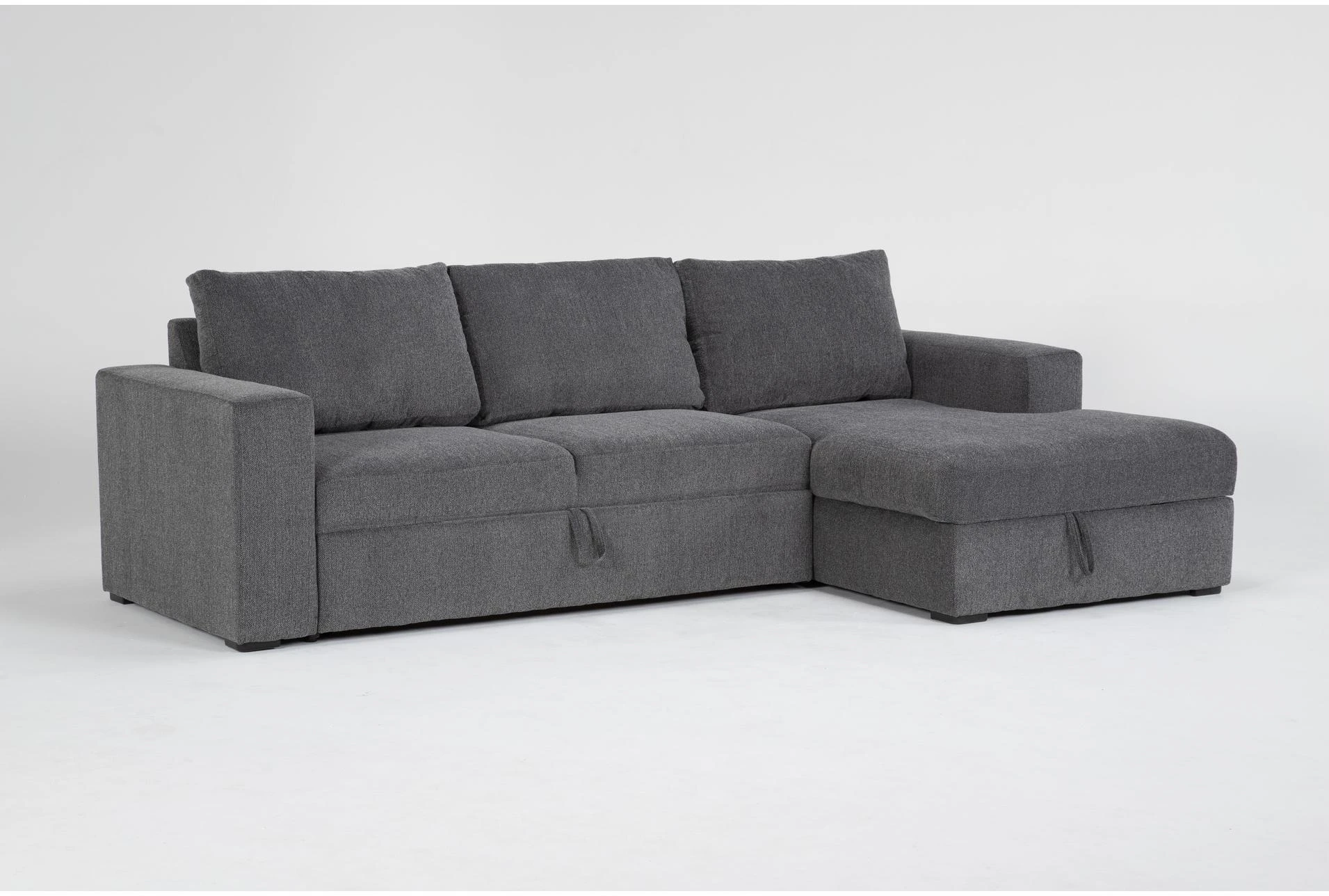 Sebastian Slate 111" 2 Piece Convertible Sleeper Sectional with Right Arm Facing Storage Chaise