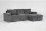 Sebastian Slate 111" 2 Piece Convertible Sleeper Sectional with Right Arm Facing Storage Chaise - Signature