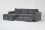 Sebastian Slate 111" 2 Piece Convertible Sleeper Sectional with Left Arm Facing Storage Chaise - Side
