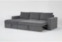 Sebastian Slate 111" 2 Piece Convertible Sleeper Sectional with Left Arm Facing Storage Chaise - Sleeper
