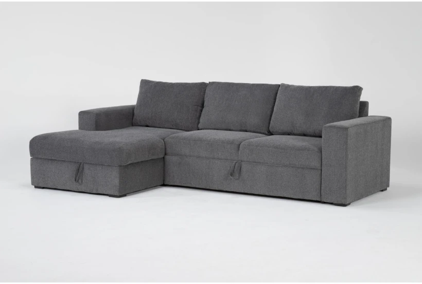 Sebastian Slate 111" 2 Piece Convertible Sleeper Sectional with Left Arm Facing Storage Chaise - 360