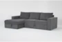Sebastian Slate 111" 2 Piece Convertible Sleeper Sectional with Left Arm Facing Storage Chaise - Signature