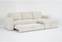 Sebastian Cream White 111" 2 Piece Convertible Futon Sleeper Sectional with Right Arm Facing Storage Chaise - Side
