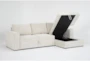 Sebastian Cream 111" 2 Piece Convertible Sleeper Sectional with Right Arm Facing Storage Chaise - Side