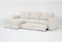 Sebastian Cream 111" 2 Piece Convertible Sleeper Sectional with Left Arm Facing Storage Chaise - Side