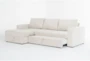 Sebastian Cream 111" 2 Piece Convertible Sleeper Sectional with Left Arm Facing Storage Chaise - Side