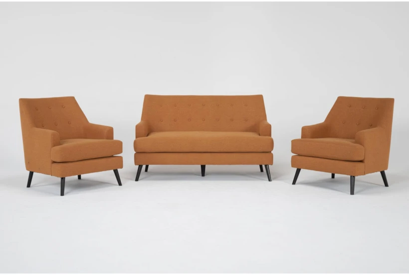 Celestino Copper Settee with 2 Accent Chairs - 360
