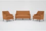Celestino Copper Settee with 2 Accent Chairs - Signature
