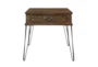Pino End Table with Drawer and Hairpin Legs - Front