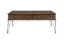 Pino Coffee Table with Drawer and Hairpin Legs - Front