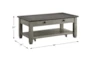 Every Two Tone Brown/Grey Storage Coffee Table With Wheels - Detail