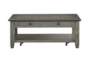 Every Two Tone Brown/Grey Storage Coffee Table With Wheels - Front