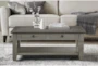 Every Two Tone Brown/Grey Storage Coffee Table With Wheels - Room