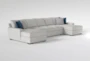 Delano Ash Grey 169" 3 Piece Sectional With Double Chaise - Side