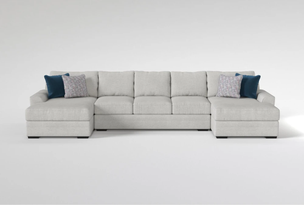 Delano Ash Grey 169" 3 Piece Sectional With Double Chaise