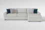 Delano Ash Grey 125" 2 Piece Sectional With Right Arm Facing Chaise - Signature