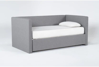 Emmerson II Grey Upholstered Full Daybed With Trundle - Side