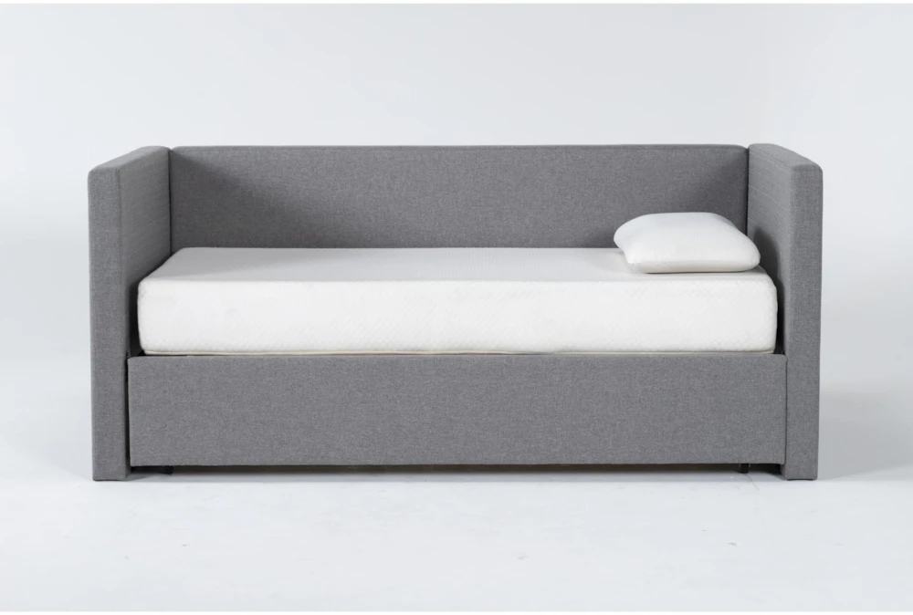 Emmerson II Grey Upholstered Full Daybed With Trundle