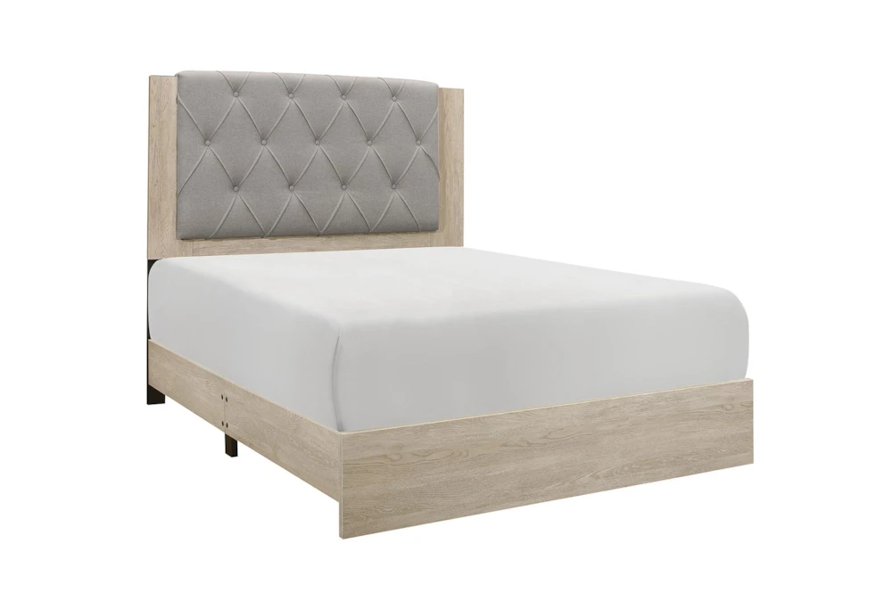 Corinne Queen Wood & Upholstered Panel Bed