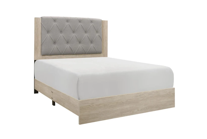 Corinne Queen Wood & Upholstered Panel Bed - 360