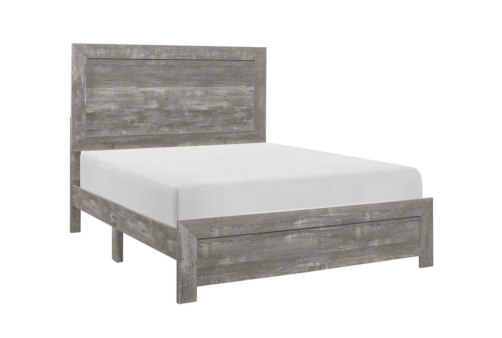 Barret Grey Queen Wood Panel Bed