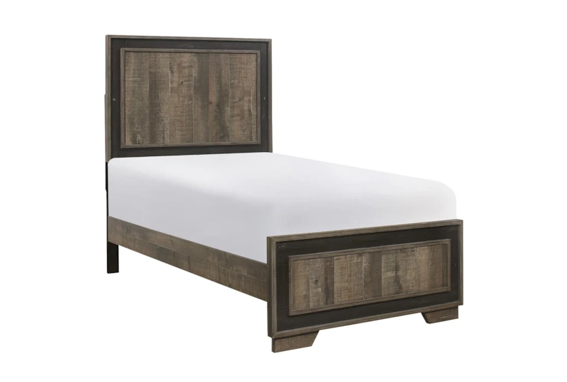 Angus Twin Wood Panel Bed - 360