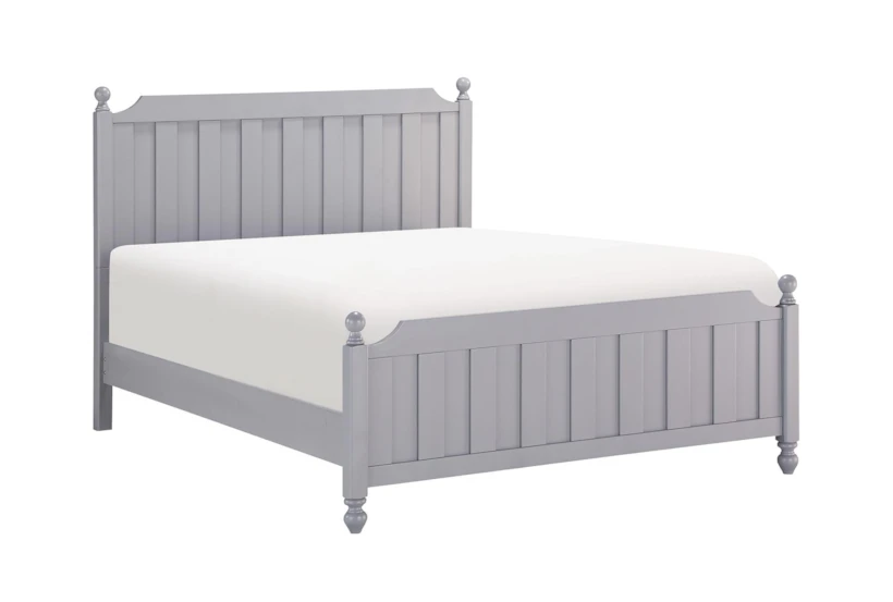 Logen Grey Full Wood Panel Bed - 360