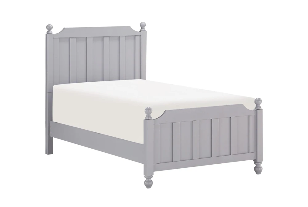 Logen Grey Twin Wood Panel Bed