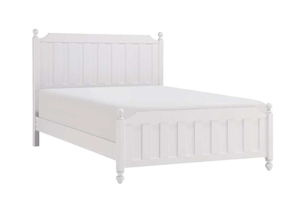 Logen White Queen Wood Panel Bed