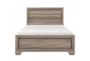 Declan Natural Full Wood Panel Bed - Front
