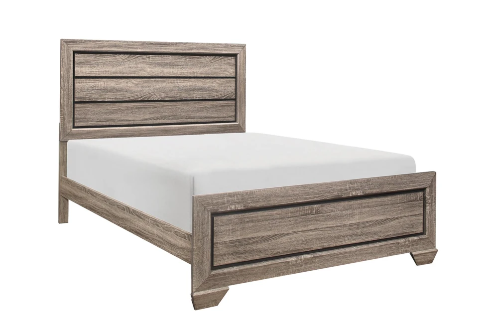 Declan Natural Full Wood Panel Bed