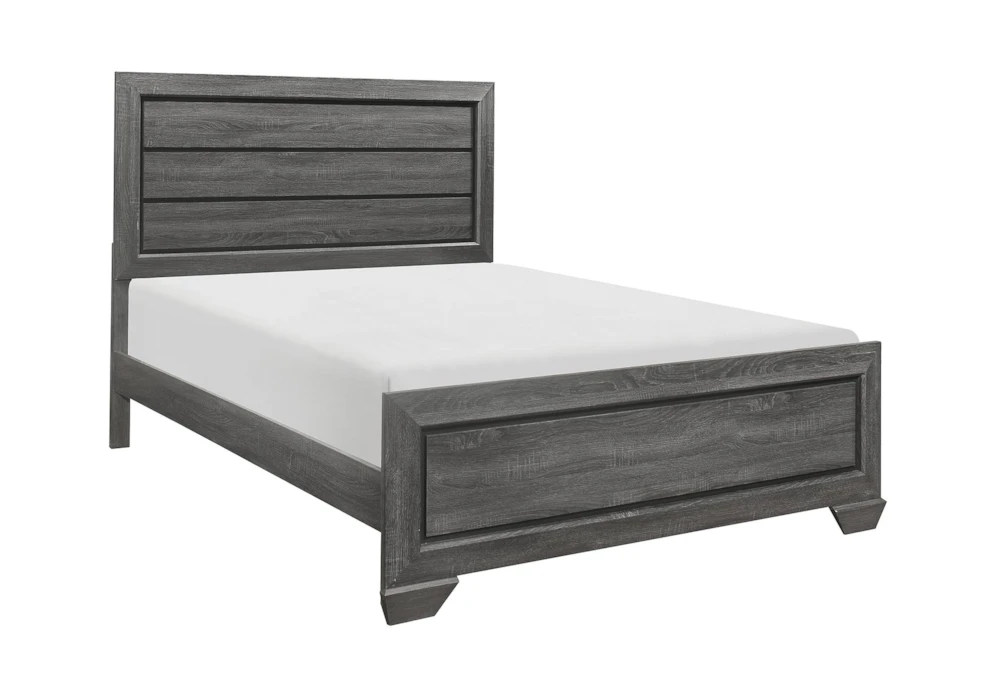 Declan Grey King Wood Panel Bed