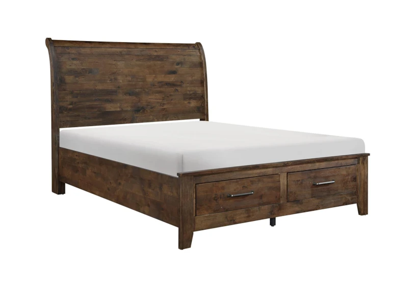 Callum King Wood Platform Bed With Storage - 360