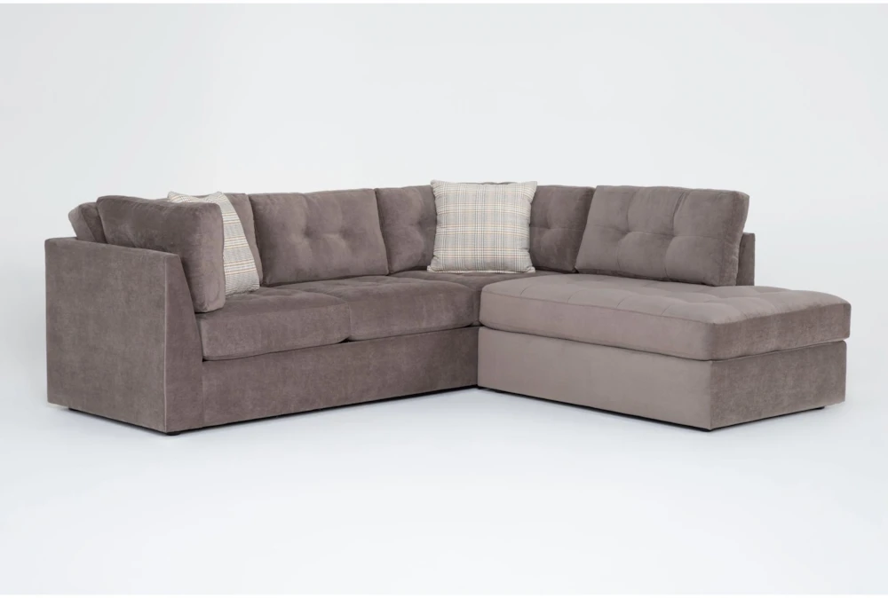 Switch Charcoal 94" 2 Piece Sectional With Right Facing Bumper Chaise