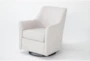 Samira Bone Swivel Glider Accent Arm Chair - Side