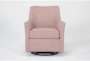 Samira Blush Swivel Glider Accent Arm Chair - Side